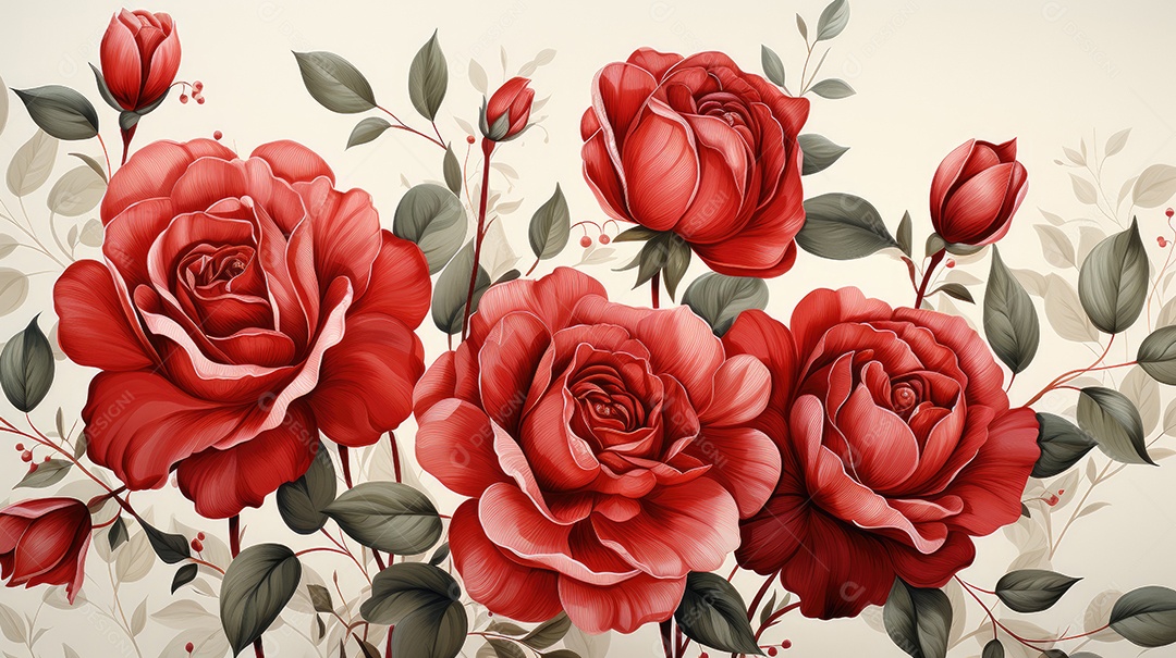 Flores rosas vermelha