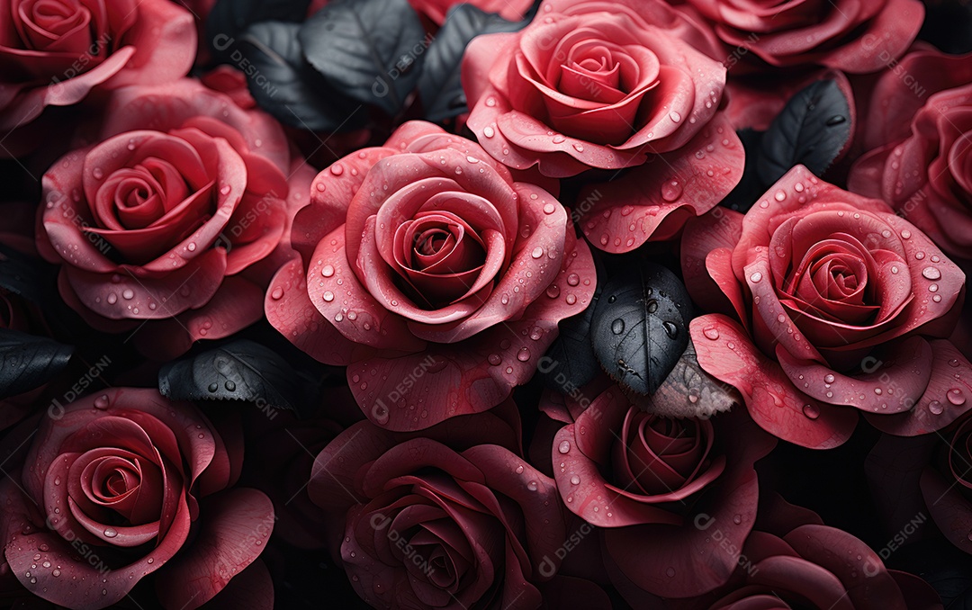 Jardim com rosas perfeitas