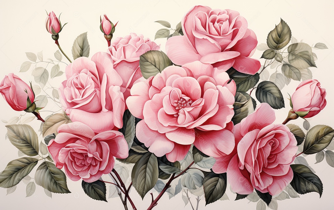 Fundo de flores rosas