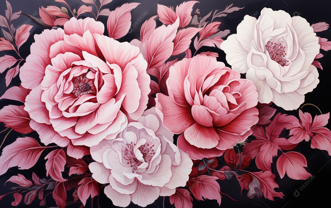 Fundo de flores rosas lindas