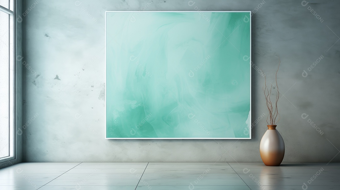 Fundo de arte aquarela verde mar