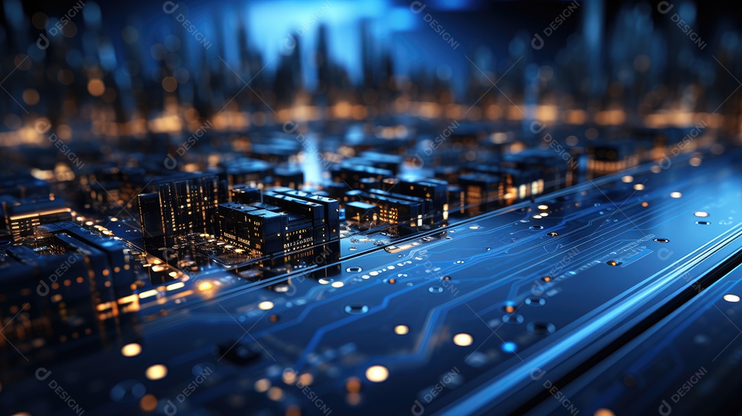 Papel de parede de fundo de tecnologia azul