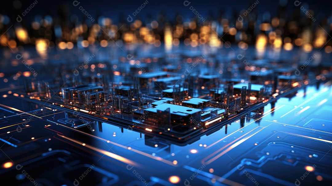 Papel de parede de fundo de tecnologia azul