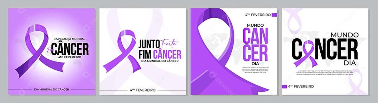 Dia Mundial do Câncer 4 de Fevereiro Vetor EPS