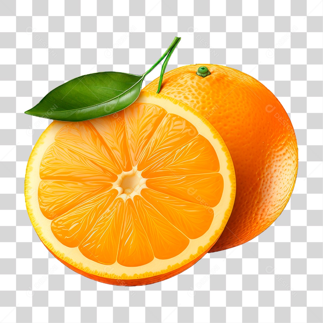 Laranja Fatiada PNG Transparente