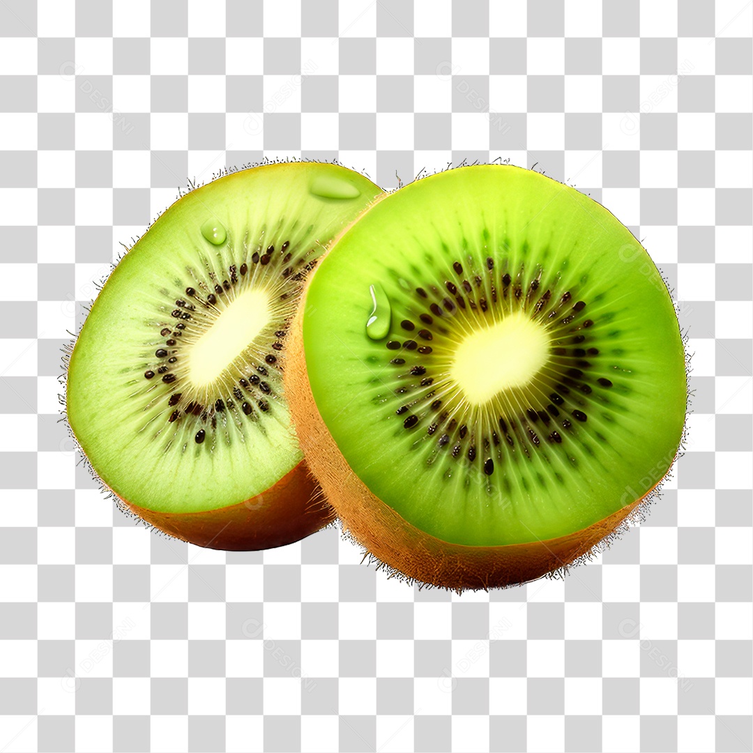 Kiwi Cortado ao Meio PNG Transparente