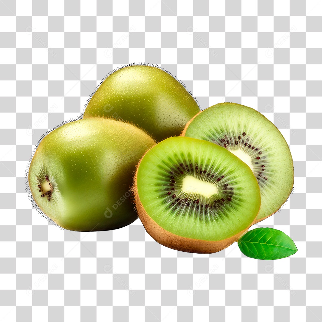 Kiwi Cortado ao Meio PNG Transparente