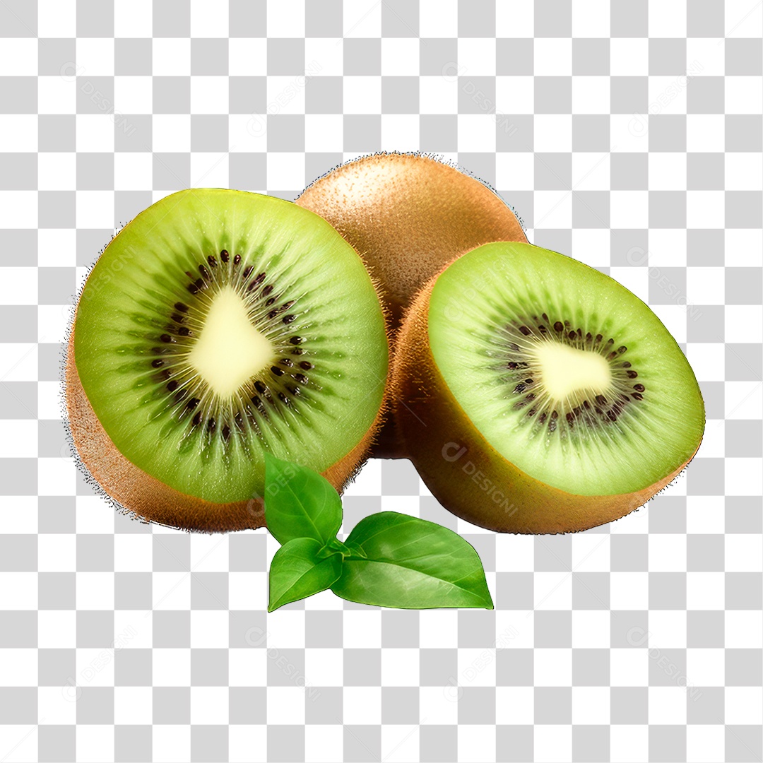 Kiwi Cortado ao Meio PNG Transparente