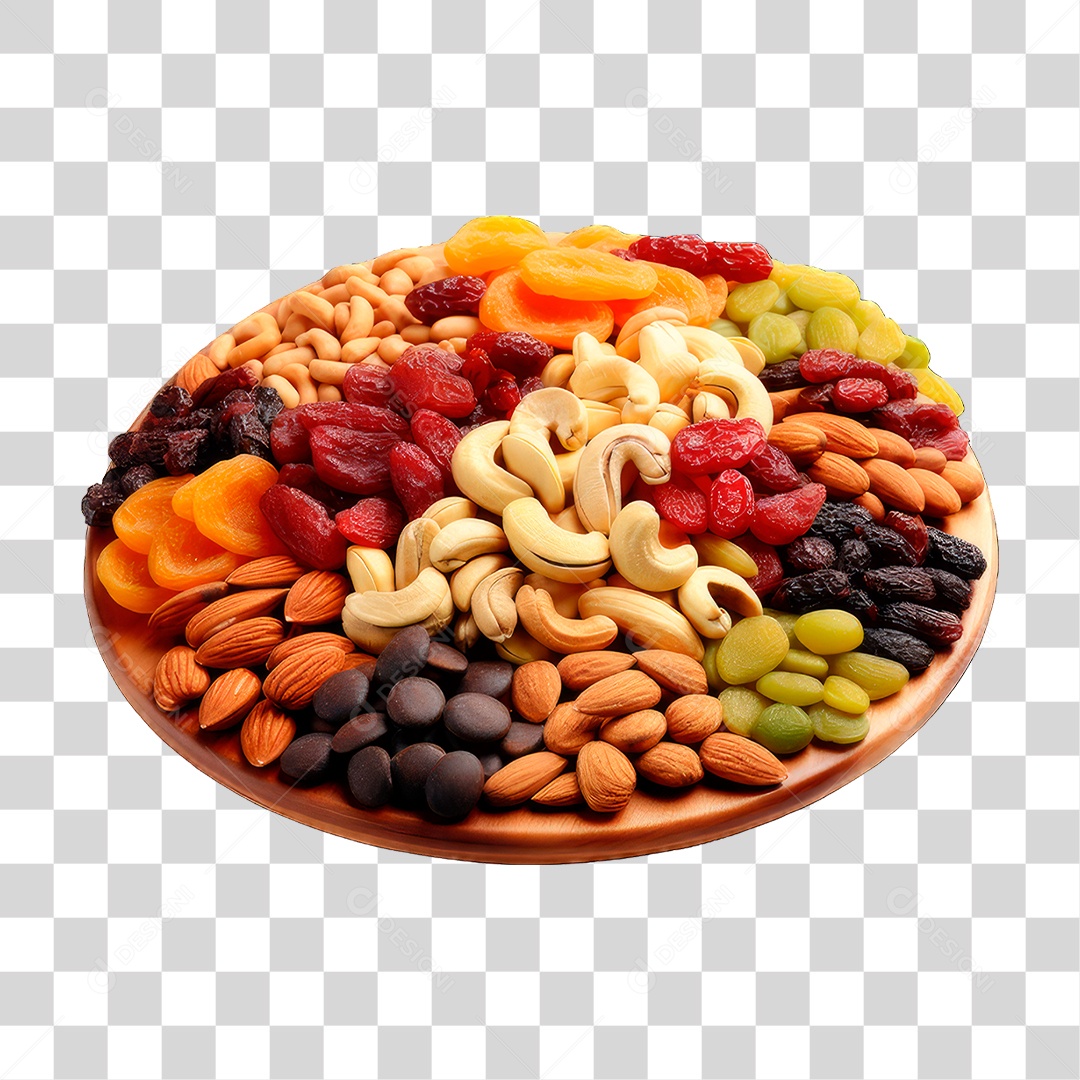 Variedades de Frutas Secas PNG Transparente