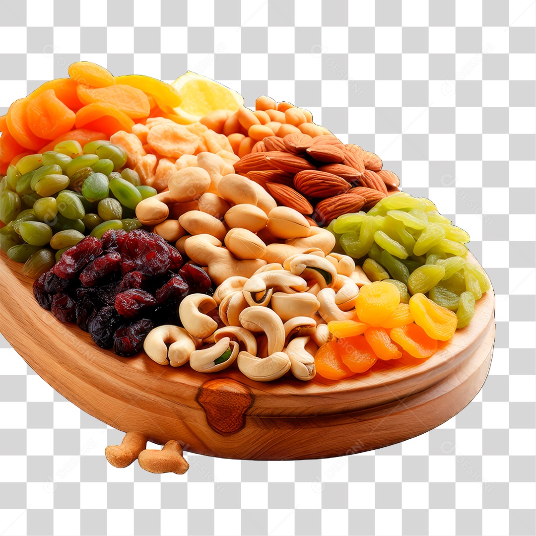 Variedades de Frutas Secas PNG Transparente