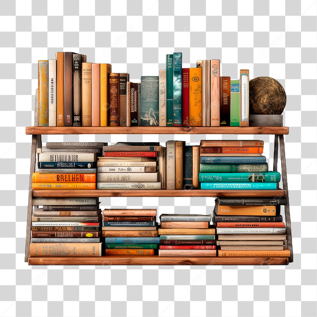 Prateleiras com Livros PNG Transparente
