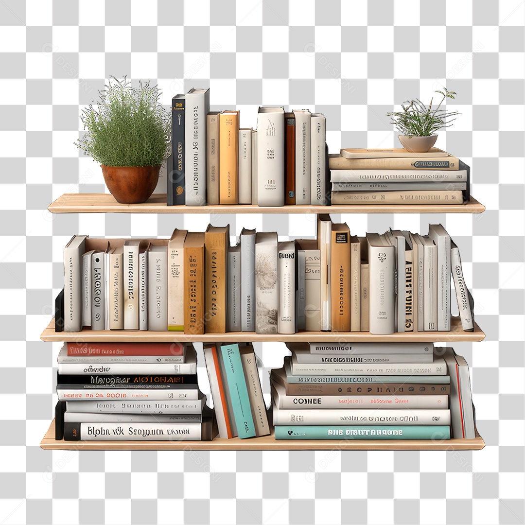 Prateleiras com Livros PNG Transparente