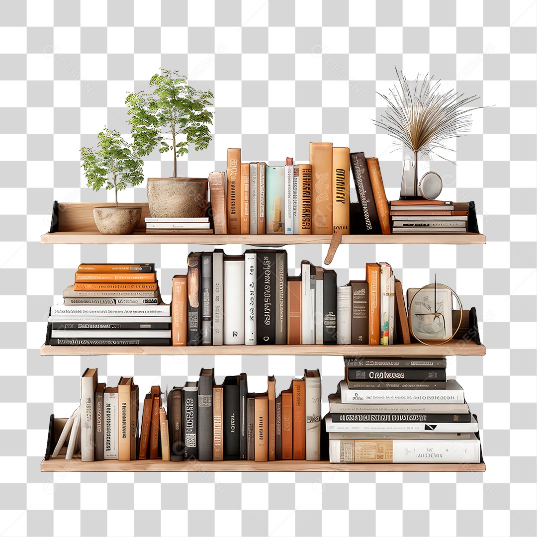 Prateleiras com Livros PNG Transparente