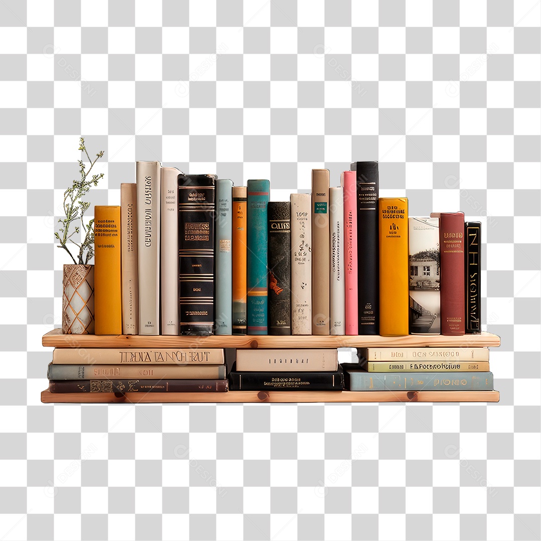 Prateleiras com Livros PNG Transparente