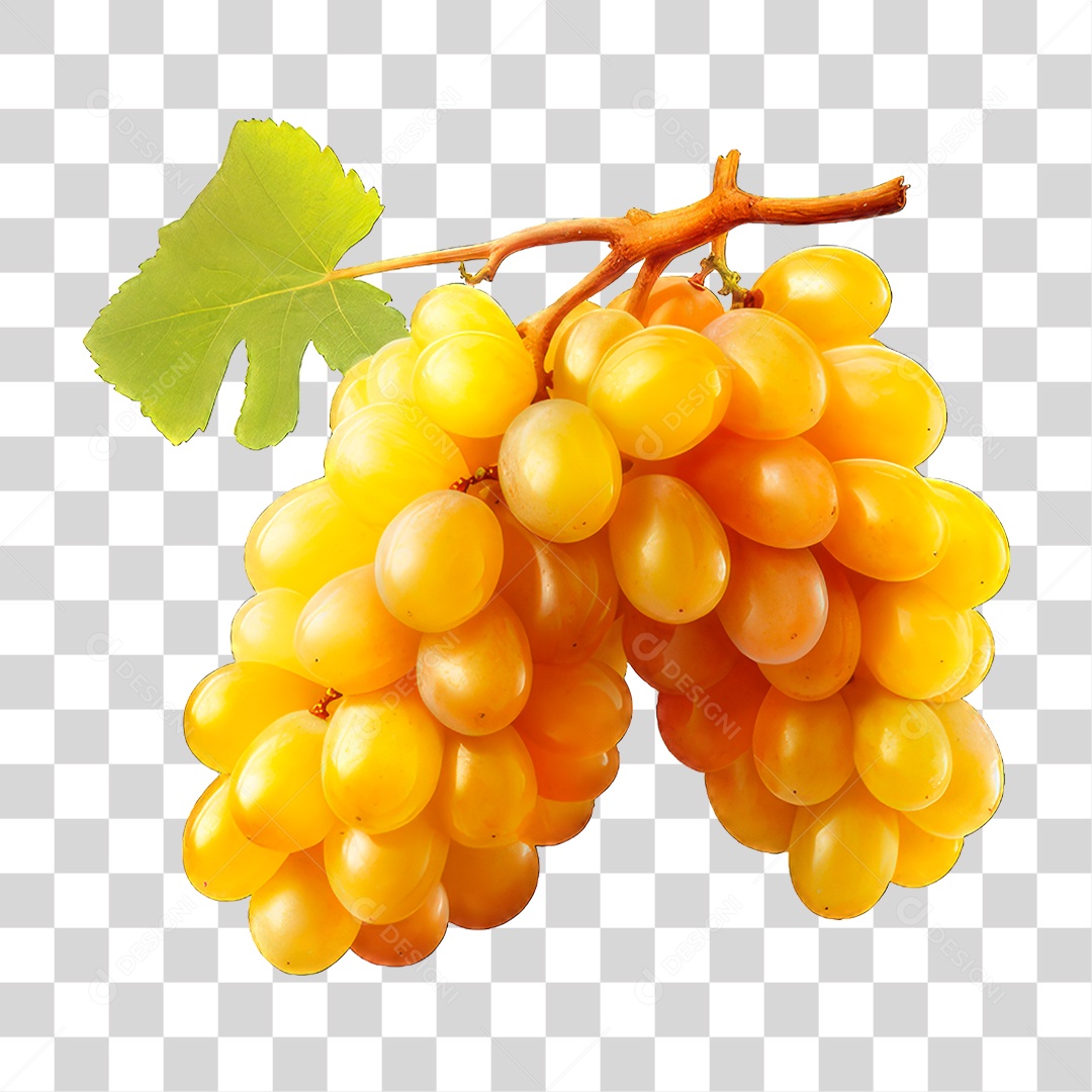 Cacho de Uva Amarela PNG Transparente