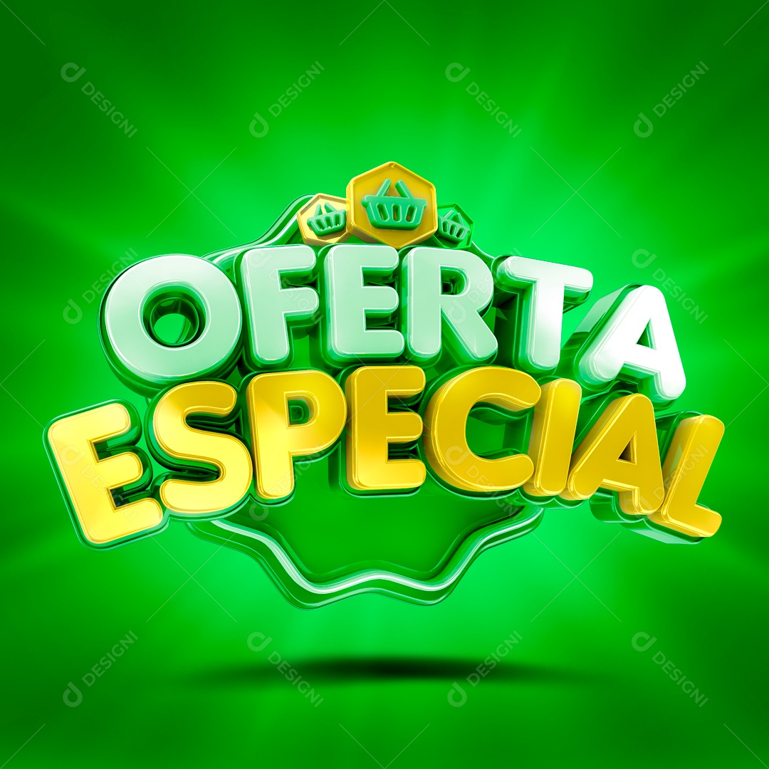 Selo 3D Oferta Especial Para Composição PSD