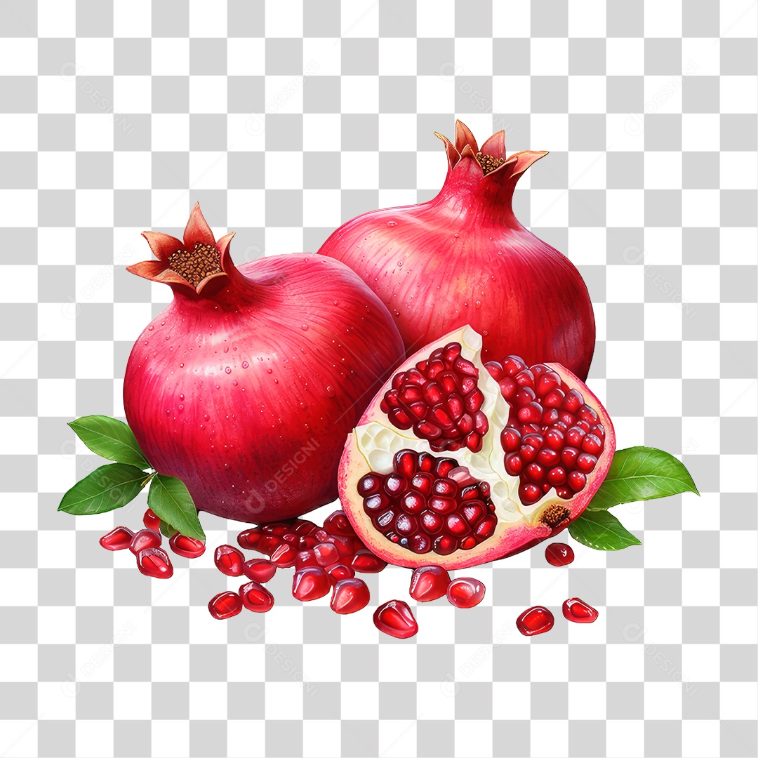 Fruta Romã PNG Transparente