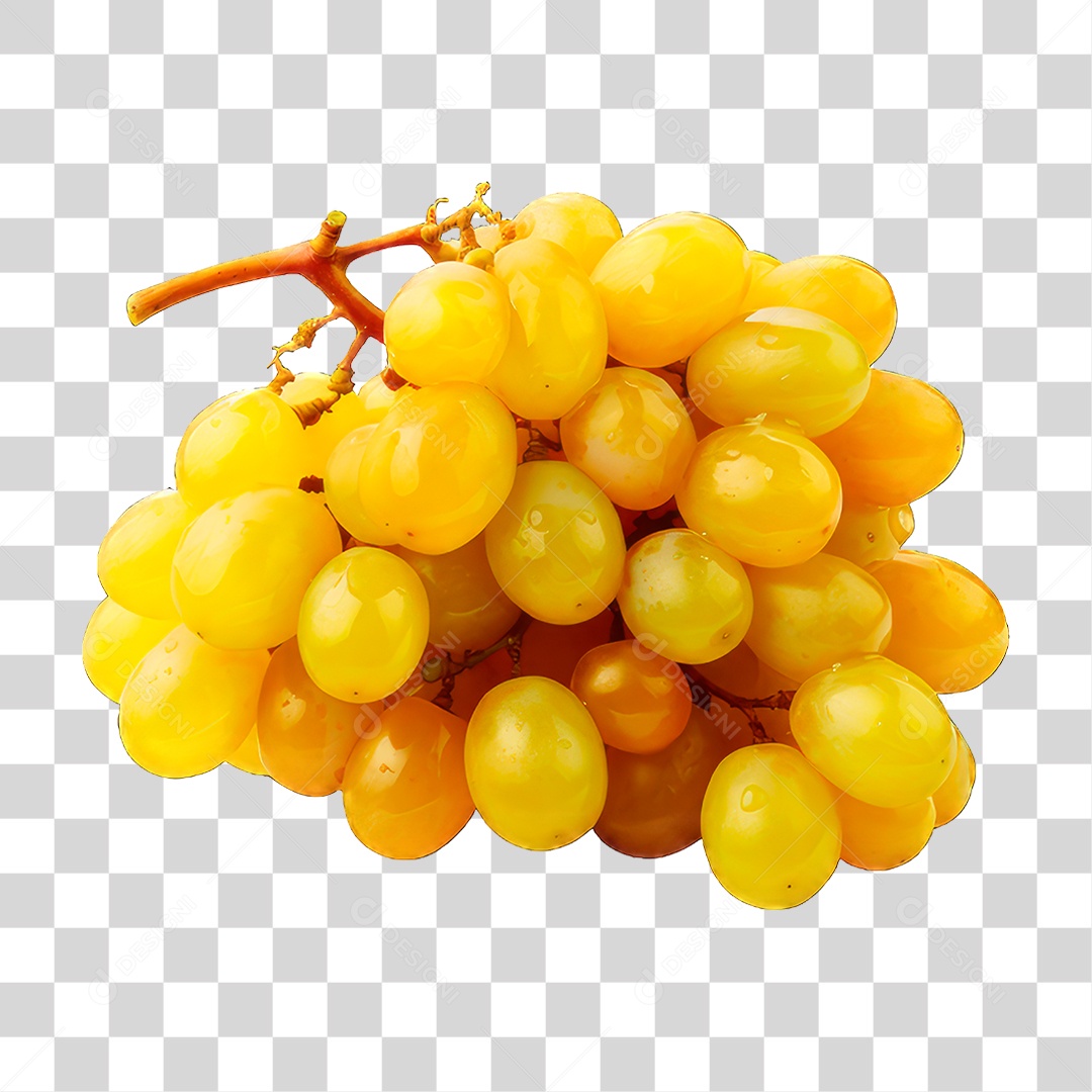 Cacho de Uvas Brancas PNG Transparente
