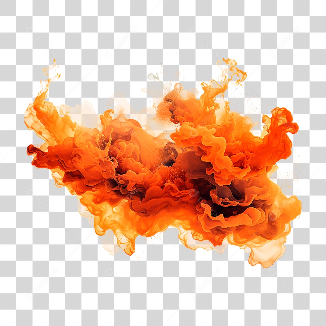 Fumaça Laranja PNG Transparente