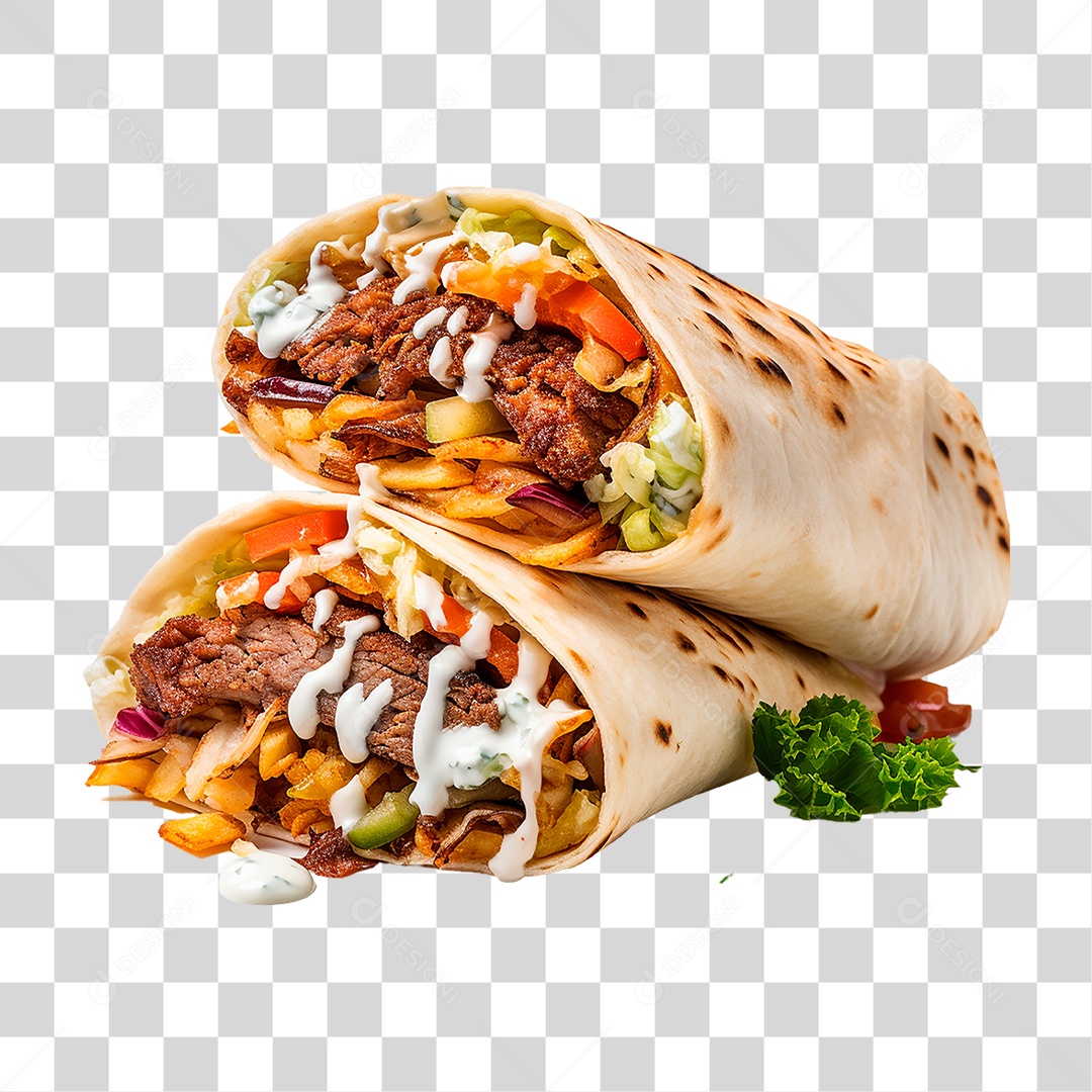 Shawarma Tacos PNG Transparente