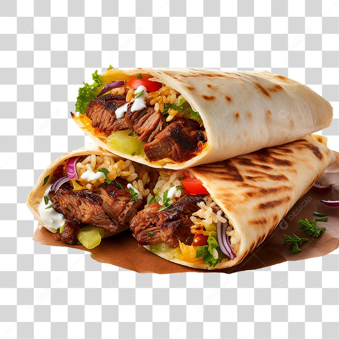 Shawarma Tacos PNG Transparente