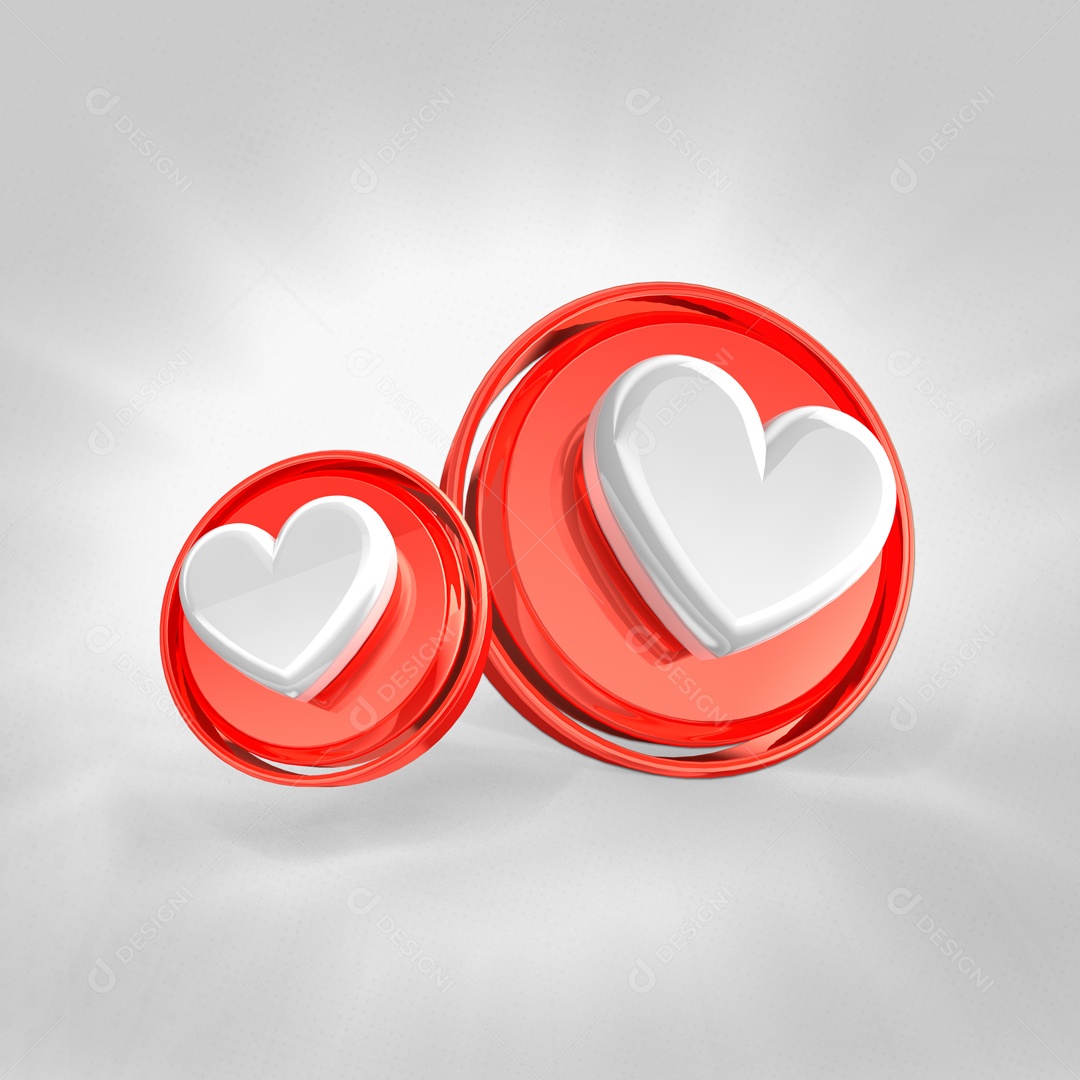 Emoji Like Vermelho Elemento 3D Para Composição PSD
