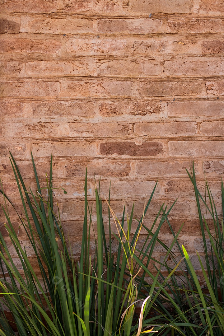 Fundo de textura de parede de tijolo laranja moderno