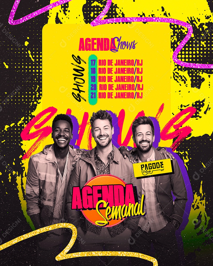 Flyer Agenda Shows Pagode do Pagode Agenda Semanal Social Media PSD Editável