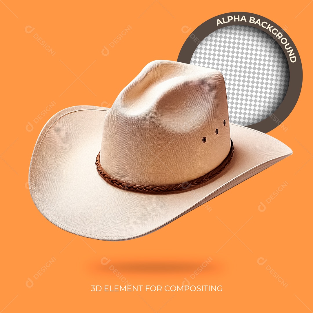 Elemento 3D Chapéu De Cowboy Para Composição PSD