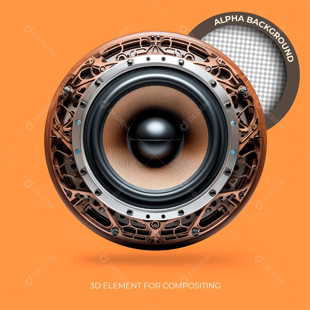 Elemento 3D Alto Falante Som Para Composição PSD