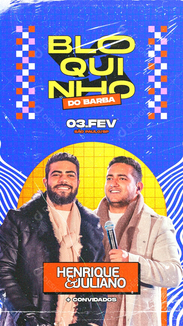 Social Media Story Flyer Bloquinho Henrique e Juliano PSD Editável