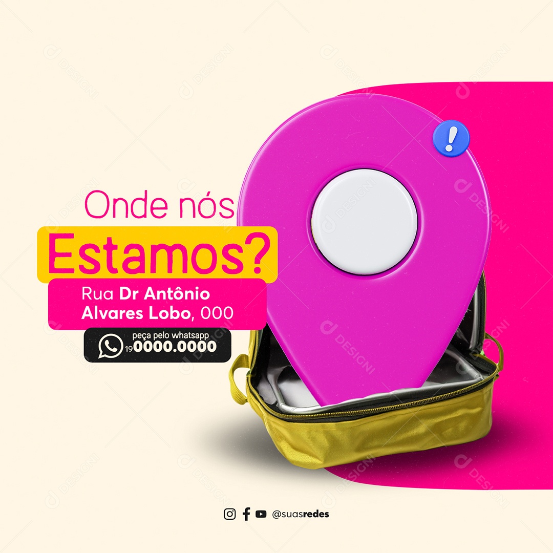 Hamburgueria Onde nós Estamos Social Media PSD Editável