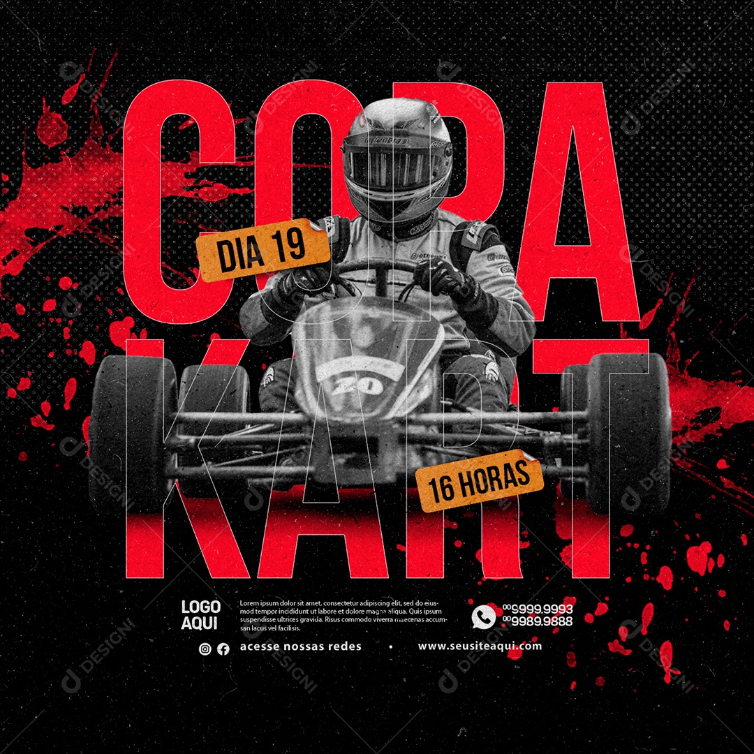 Esporte Copa Kart Dia 19 Social Media PSD Editável