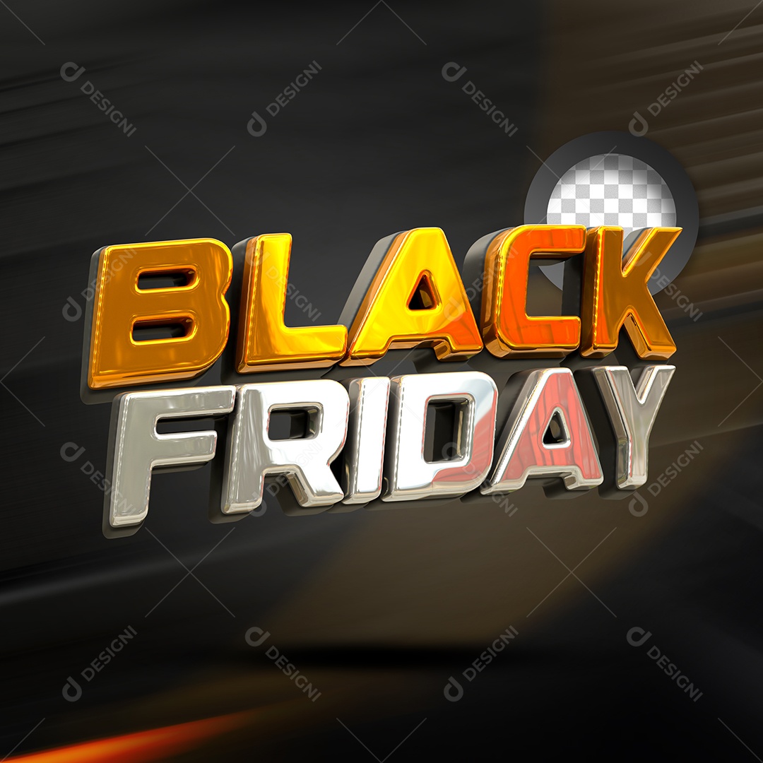 Black Friday Texto 3D para Composição PSD