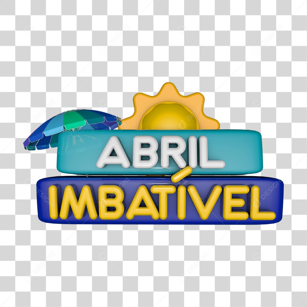 Selo 3D Abril Imbatível PNG Transparente