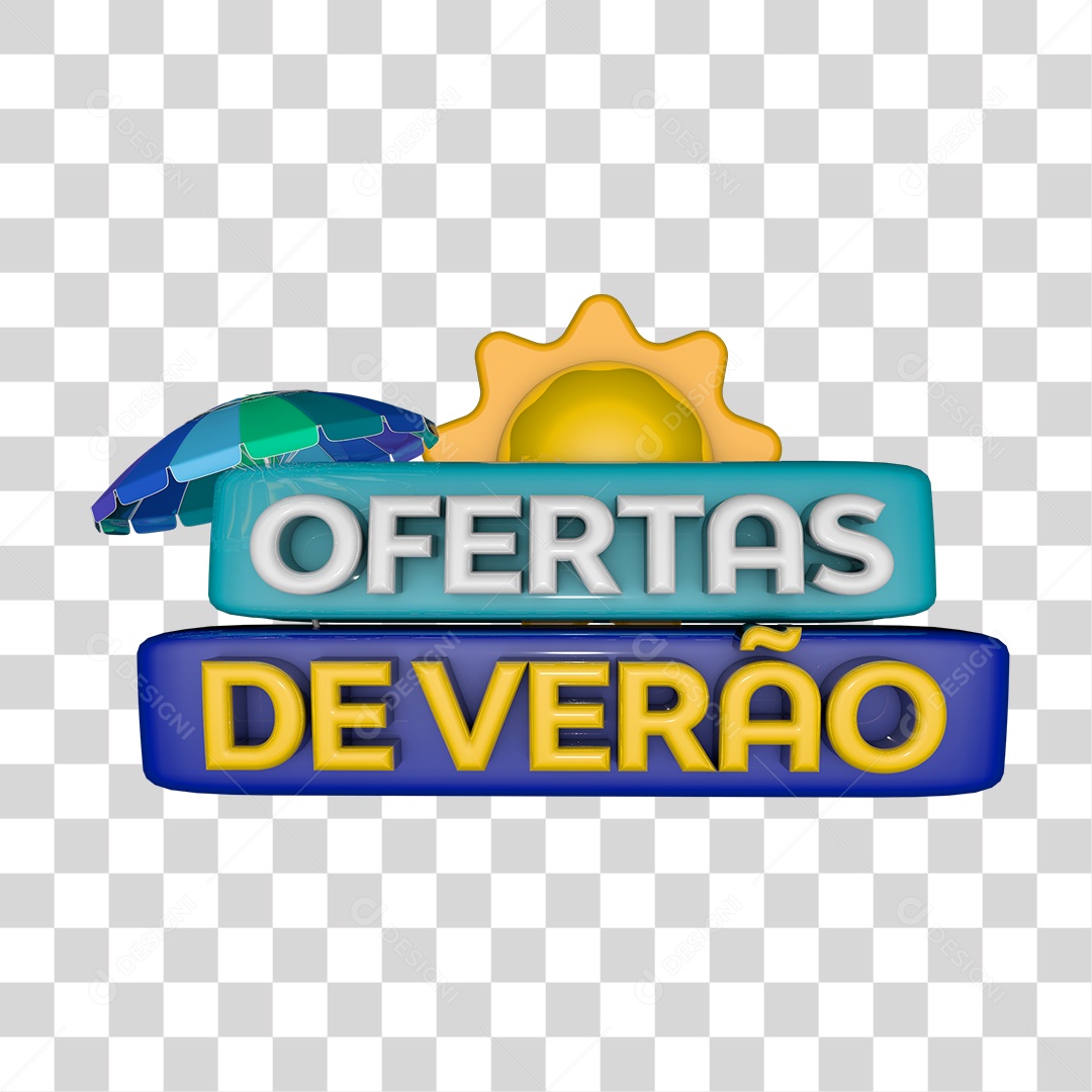 Selo 3D Ofertas de Verão PNG Transparente