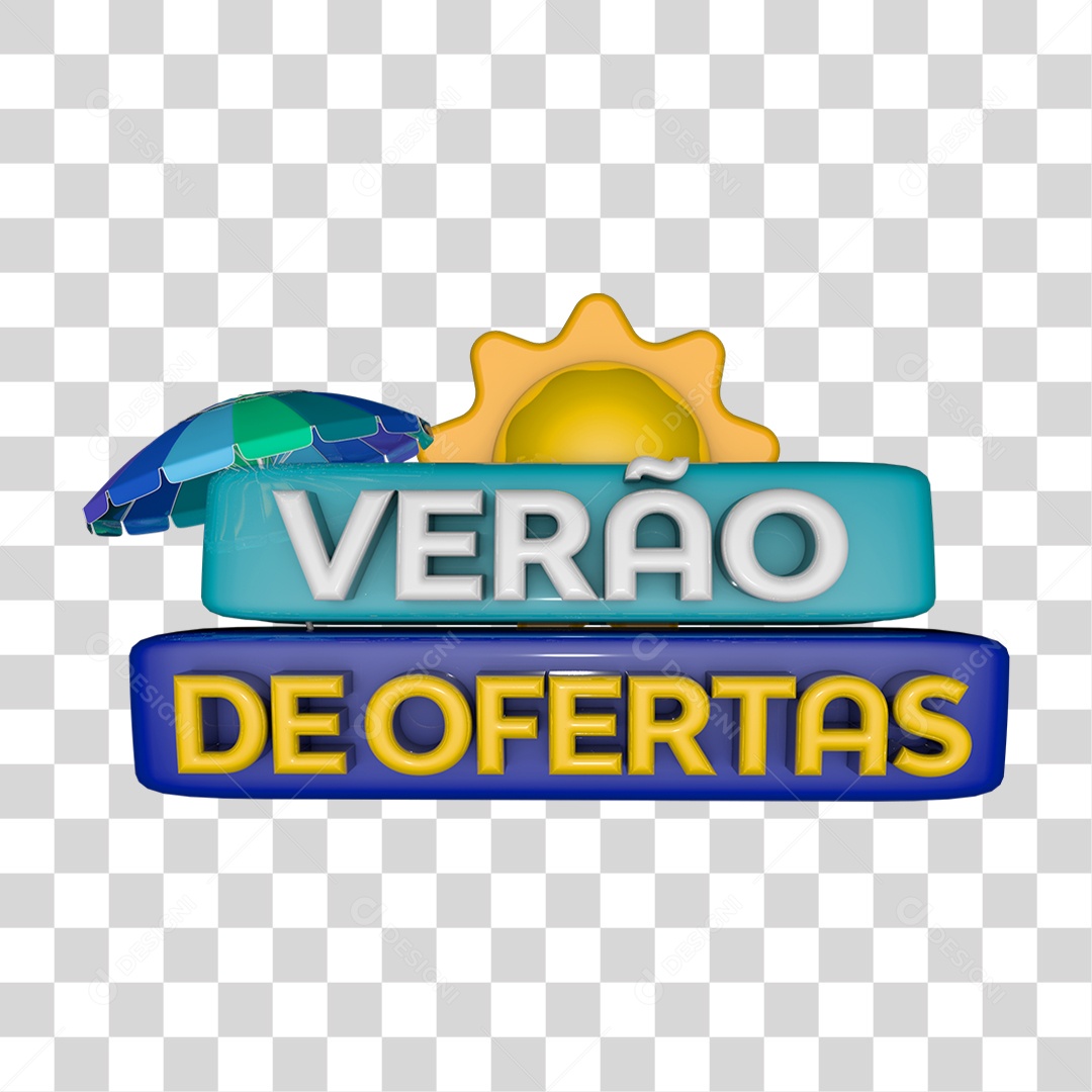 Selo 3D Ofertas de Verão PNG Transparente