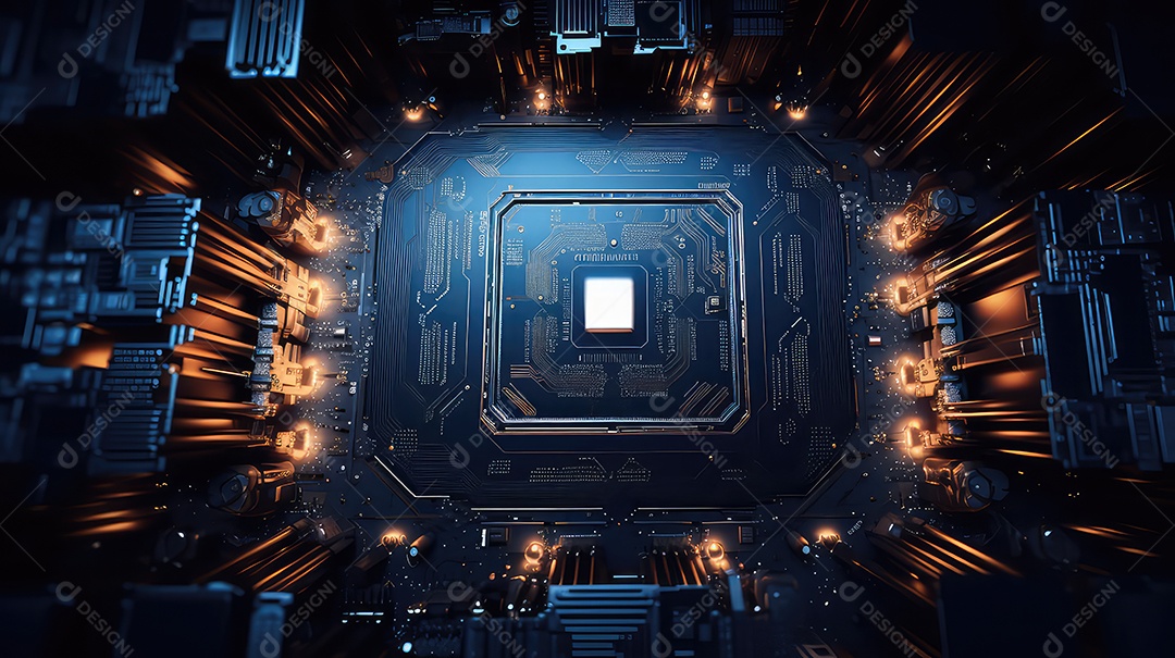 Um circuito integrado chip ou microchip