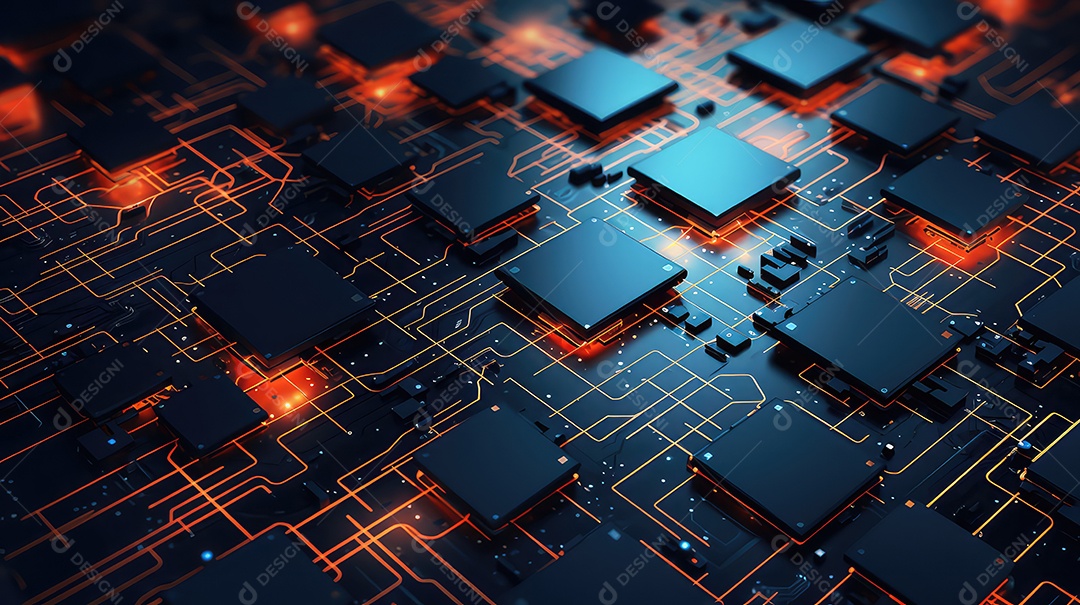 Um circuito integrado como chip ou microchip