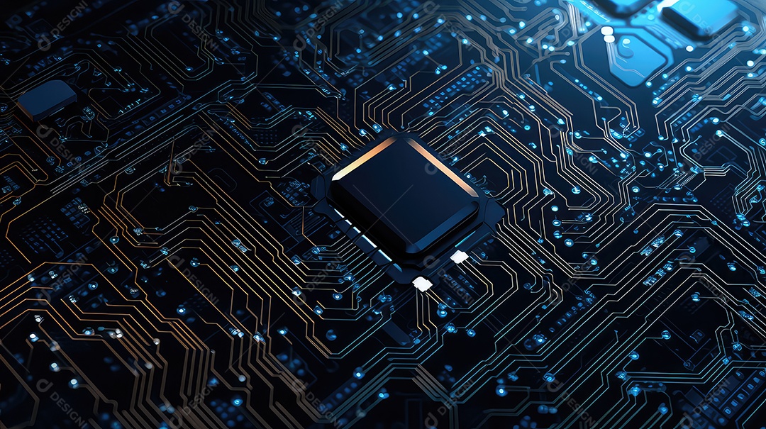Um circuito integrado como chip ou microchip