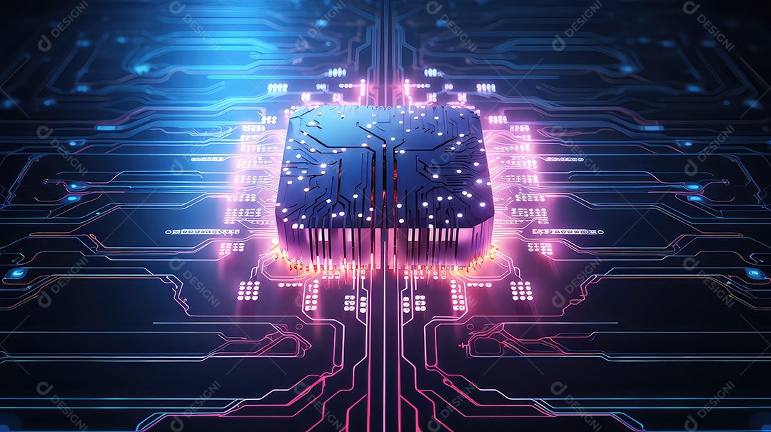 Um circuito integrado como chip ou microchip
