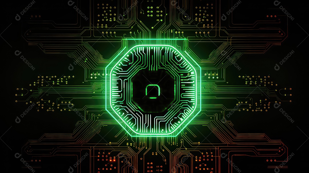 Um circuito integrado como chip ou microchip
