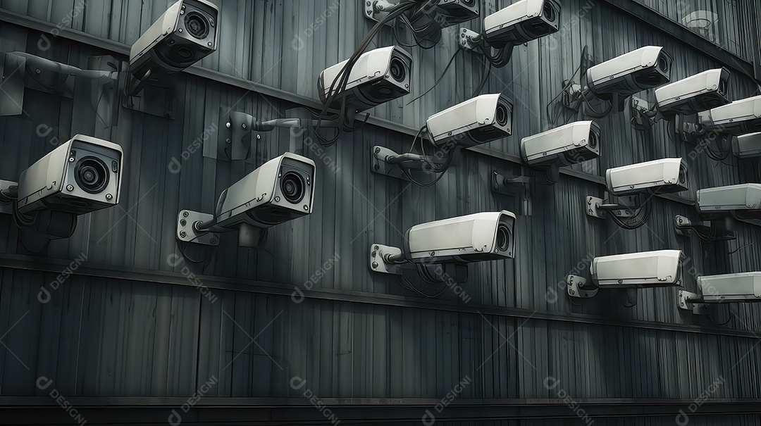 Câmeras de vigilância em parede