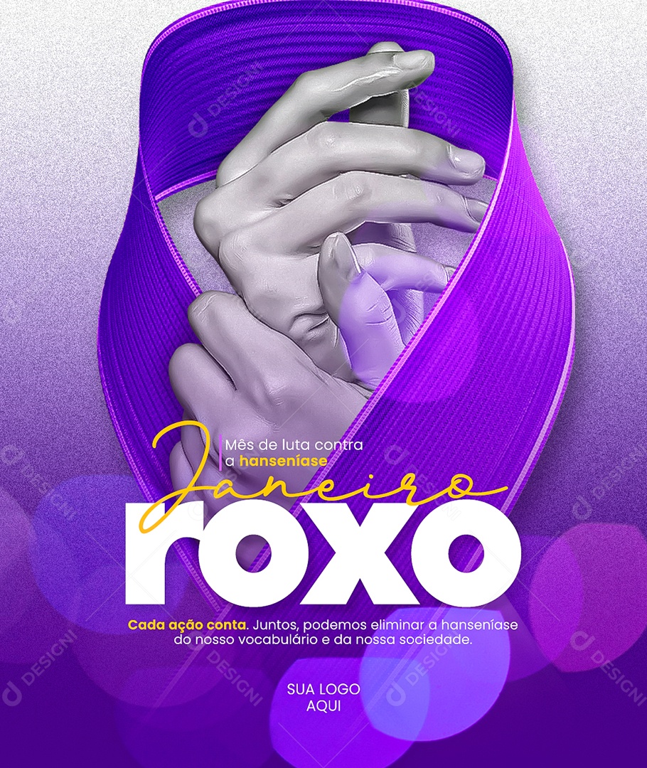 Janeiro Roxo Cada Ação Conta Social Media PSD Editável