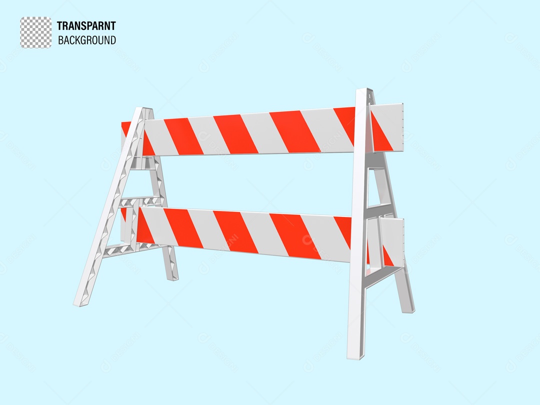 Barricada De Alerta Elemento 3D Para Composição PSD