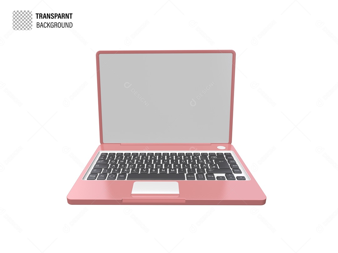Elemento 3D Notebook Rosa Aberto Para Composição PSD