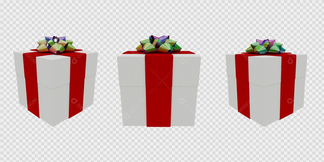 Elemento 3D 3 Caixas De Presentes Para Composição PSD
