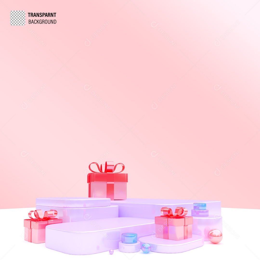 Elemento 3D Caixas De Presentes Dia Dos Namorados Para Composição PSD