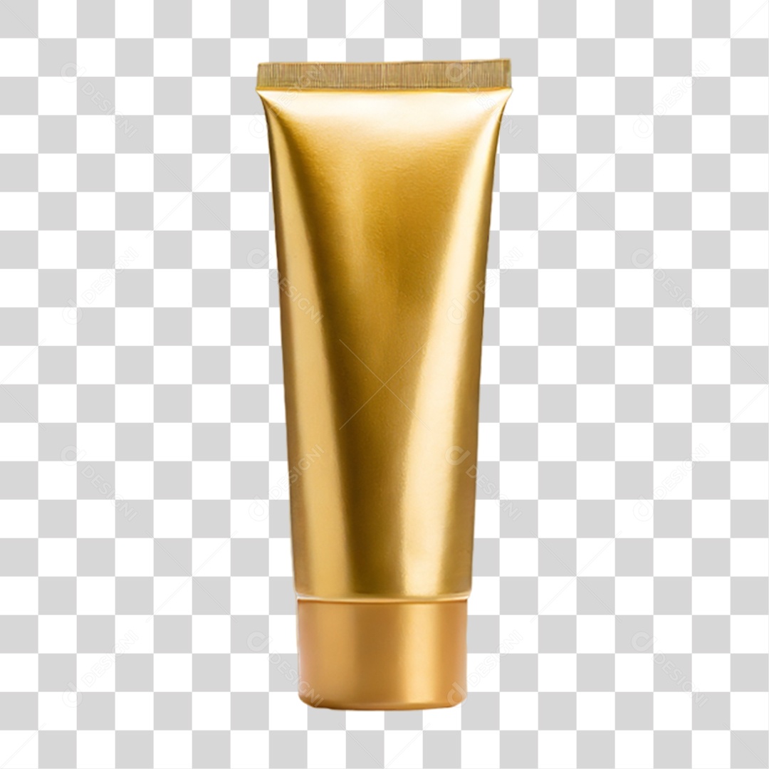 Tubo Cosmético Dourado PNG Transparente