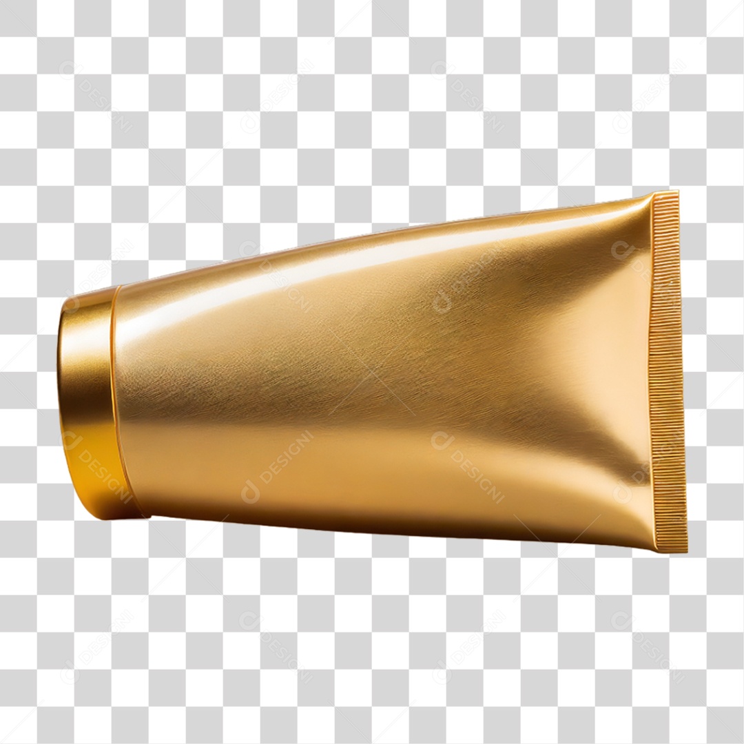 Tubo Cosmético Dourado PNG Transparente